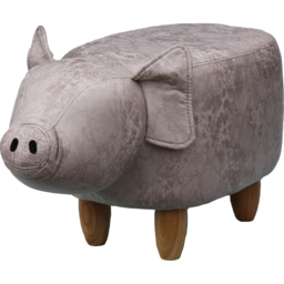 Gardeco Plato The Pig Grey Leatherette Footstool - Size: 36 x 65 x 32cm - Wilko - thumbnail 7