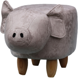 Gardeco Plato The Pig Grey Leatherette Footstool - Size: 36 x 65 x 32cm - Wilko - thumbnail 4