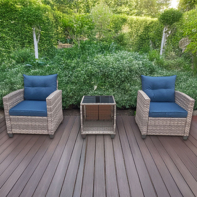 Furniture One 2 Seater Grey Rattan Garden Lounge Set - Wilko - image 1