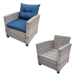 Furniture One 2 Seater Grey Rattan Garden Lounge Set - Wilko - thumbnail 4