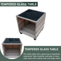 Furniture One 2 Seater Grey Rattan Garden Lounge Set - Wilko - thumbnail 6