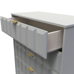 Crowndale Cube 5 Drawer Dusk Grey Chest of Drawers Ready Assembled - Wilko - thumbnail 7