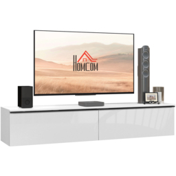 HOMCOM High Gloss White Wall Mounted TV Unit - Size: 30.0 cm x 35.0 cm x 160.0 cmcm - Wilko - thumbnail 3