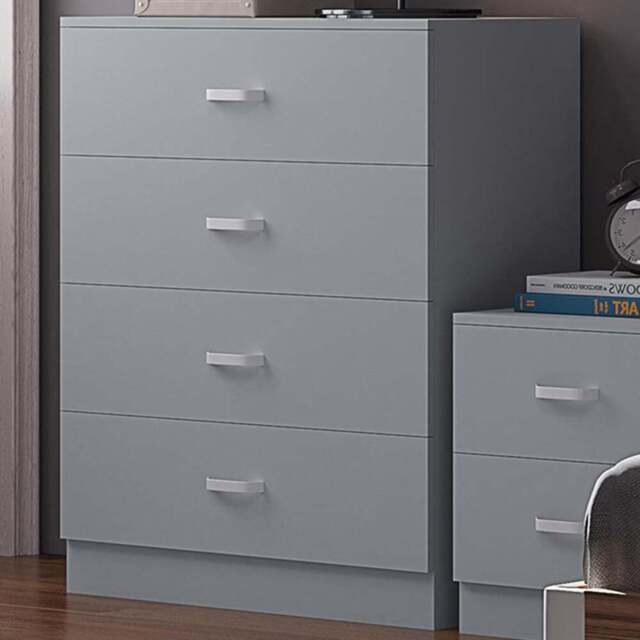 FWStyle Tunis 4 Drawer Matt Grey Chest of Drawer - Wilko - image 1