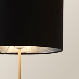ValueLights Charlie Metallic and Black Shade Brushed Chrome Table Lamp and Bulb - Size: 43 x 25 x 25cm - Silver - Wilko - thumbnail 4