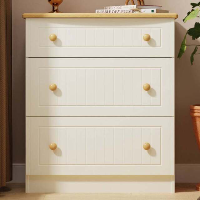 Crowndale Warwick 3 Drawer Cream Ash and Oak Deep Chest of Drawers - Wilko - image 1