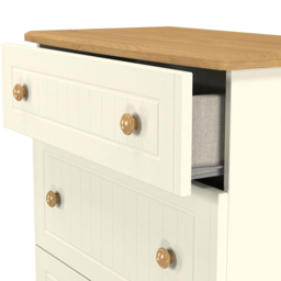 Crowndale Warwick 3 Drawer Cream Ash and Oak Deep Chest of Drawers - Wilko - thumbnail 7