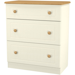 Crowndale Warwick 3 Drawer Cream Ash and Oak Deep Chest of Drawers - Wilko - thumbnail 5