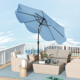 Costway Navy Patio Umbrella with Crank Handle and Push Button Tilt 2.7m - Size: 152 x 15 x 15cm - Blue - Wilko - thumbnail 4