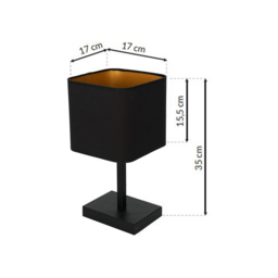 Milagro Napoli Black Table Lamp 230V - Size: 17 x 17 x 35cm - Wilko - thumbnail 6