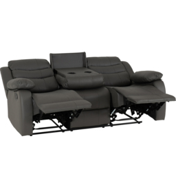 Seconique Roma 5 Seater Grey Faux PU Leather Recliner Sofa Set - Wilko - thumbnail 6