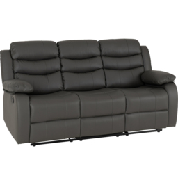 Seconique Roma 5 Seater Grey Faux PU Leather Recliner Sofa Set - Wilko - thumbnail 4