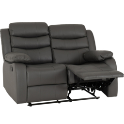 Seconique Roma 5 Seater Grey Faux PU Leather Recliner Sofa Set - Wilko - thumbnail 7