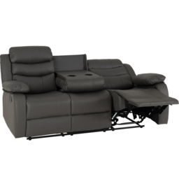 Seconique Roma 5 Seater Grey Faux PU Leather Recliner Sofa Set - Wilko - thumbnail 5