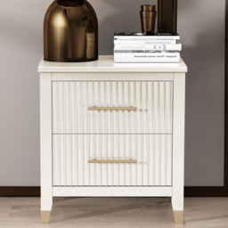 Biasi 2 Drawers White Bedside Table - Wilko