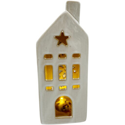LED Porcelain House Beige - Mistletoe Cottage - Wilko - thumbnail 1