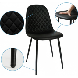 Portland Kosy Koala 4 Seater Gem Pattern Glass Dining Set Black - Clear - Wilko - thumbnail 6