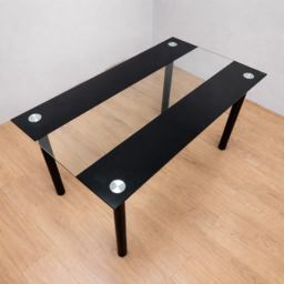 Portland Kosy Koala 4 Seater Gem Pattern Glass Dining Set Black - Clear - Wilko - thumbnail 4