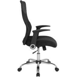 FWStyle Black Mesh Striped High Back Office Chair - Size: 113 x 64 x 64cm - Wilko - thumbnail 5