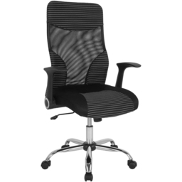 FWStyle Black Mesh Striped High Back Office Chair - Size: 113 x 64 x 64cm - Wilko - thumbnail 3