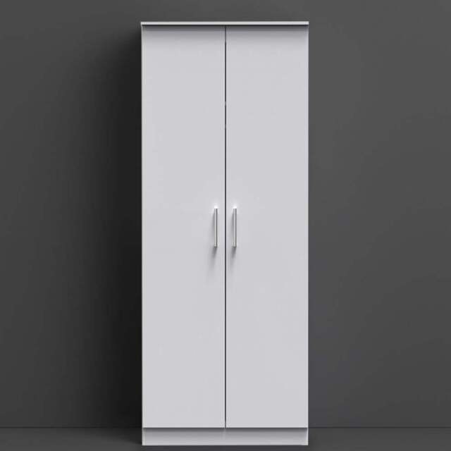 Crowndale Devon Ready Assembled 2 Door Grey Matt Wardrobe - Wilko - image 1