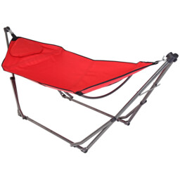 Hammock With Cushion - Size: Single - Red - Wilko - thumbnail 1