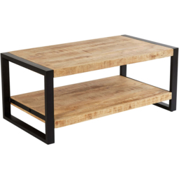 Home Source Single Shelf Summit Mango Wood Coffee Table - Size: 47 x 58 x 58cm - Brown - Wilko - thumbnail 3
