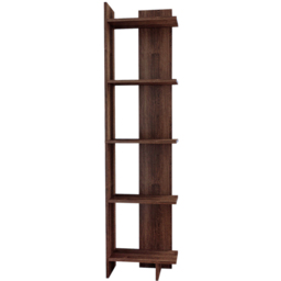 H&O Direct 5 Shelf Walnut Corner Bookshelf - Size: 170 x 45 x 22cm - Brown - Wilko - thumbnail 3