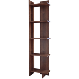 H&O Direct 5 Shelf Walnut Corner Bookshelf - Size: 170 x 45 x 22cm - Brown - Wilko - thumbnail 5