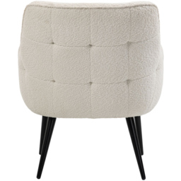 Home Source Luxe White Boucle Accent Armchair with Black Metal Legs - Size: Single - Cream - Wilko - thumbnail 5