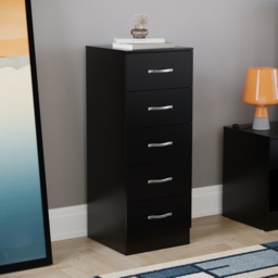 Vida Designs Riano Black 3 Piece Narrow Bedroom Furniture Set - Wilko - thumbnail 4