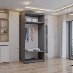 Sliding Wardrobes 4U 2 Sliding Door Grey Full Length Mirrored Wardrobe 90cm - Size: 2 Door - Wilko - thumbnail 3