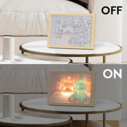 Alivio Christmas Tree Decorative Wall Photo Frame with Warm Lights 22 x 31cm - Size: 0.5 x 22 x 31cm - Multi - Wilko - thumbnail 7