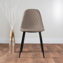Furniturebox Lucia Solara 6 Seater Dining Set Black Gloss and Cappuccino - Brown - Wilko - thumbnail 4
