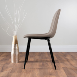 Furniturebox Lucia Solara 6 Seater Dining Set Black Gloss and Cappuccino - Brown - Wilko - thumbnail 5