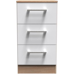 Crowndale Devon 3 Piece White Matt and Oak Bedroom Furniture Set - Wilko - thumbnail 4