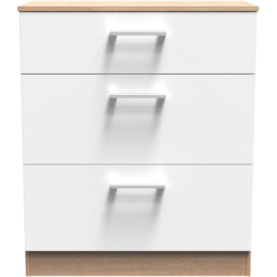 Crowndale Devon 3 Piece White Matt and Oak Bedroom Furniture Set - Wilko - thumbnail 6