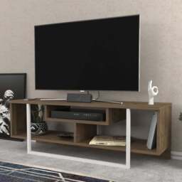 Decorotika Asal Walnut and White Wide TV Unit - Size: 40.2 x 119.4 x 35.2cm - Multi - Wilko - thumbnail 1