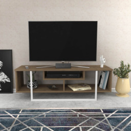 Decorotika Asal Walnut and White Wide TV Unit - Size: 40.2 x 119.4 x 35.2cm - Multi - Wilko - thumbnail 4