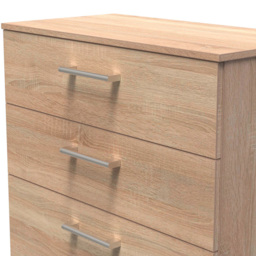 Crowndale Devon 4 Drawer Bardolino Oak Deep Chest of Drawers - Brown - Wilko - thumbnail 6
