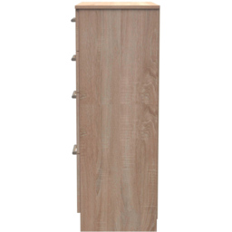 Crowndale Devon 4 Drawer Bardolino Oak Deep Chest of Drawers - Brown - Wilko - thumbnail 5