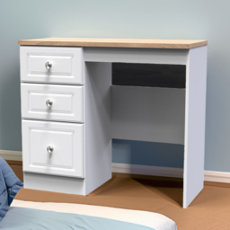 Crowndale Norfolk 3 Drawer White Ash and Bardolino Oak Dressing Table - Size: 40 x 93 x 80cm - Brown - Wilko - thumbnail 3