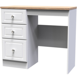 Crowndale Norfolk 3 Drawer White Ash and Bardolino Oak Dressing Table - Size: 40 x 93 x 80cm - Brown - Wilko - thumbnail 4