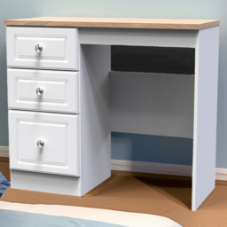 Crowndale Norfolk 3 Drawer White Ash and Bardolino Oak Dressing Table - Size: 40 x 93 x 80cm - Brown - Wilko