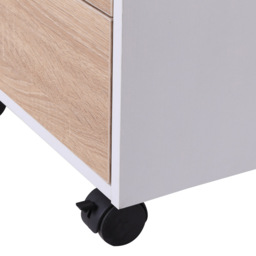 Portland White Brown 3-Drawer Filing Cabinet - Size: 40 x 50 x 57.5cm - Wilko - thumbnail 6