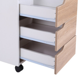 Portland White Brown 3-Drawer Filing Cabinet - Size: 40 x 50 x 57.5cm - Wilko - thumbnail 7