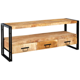 Brooklyn Carnaby 3 Drawer Single Shelf Industrial Large Plasma TV Unit - Brown - Wilko - thumbnail 3