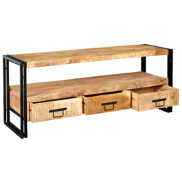 Brooklyn Carnaby 3 Drawer Single Shelf Industrial Large Plasma TV Unit - Brown - Wilko - thumbnail 4