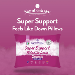 Slumberdown Feels like Down Super Support Pillow 2 Pack - White - Wilko - thumbnail 7