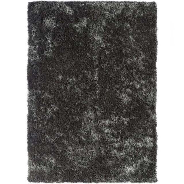 Origins Charcoal and Black Glamour and Shimmer Rug 80 x 150cm - Origins Rugs - Wilko - image 1